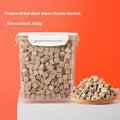Freeze-dried dog snacks in a resealable bag, assorted chicken egg yolk and duck varieties, 500g net weight