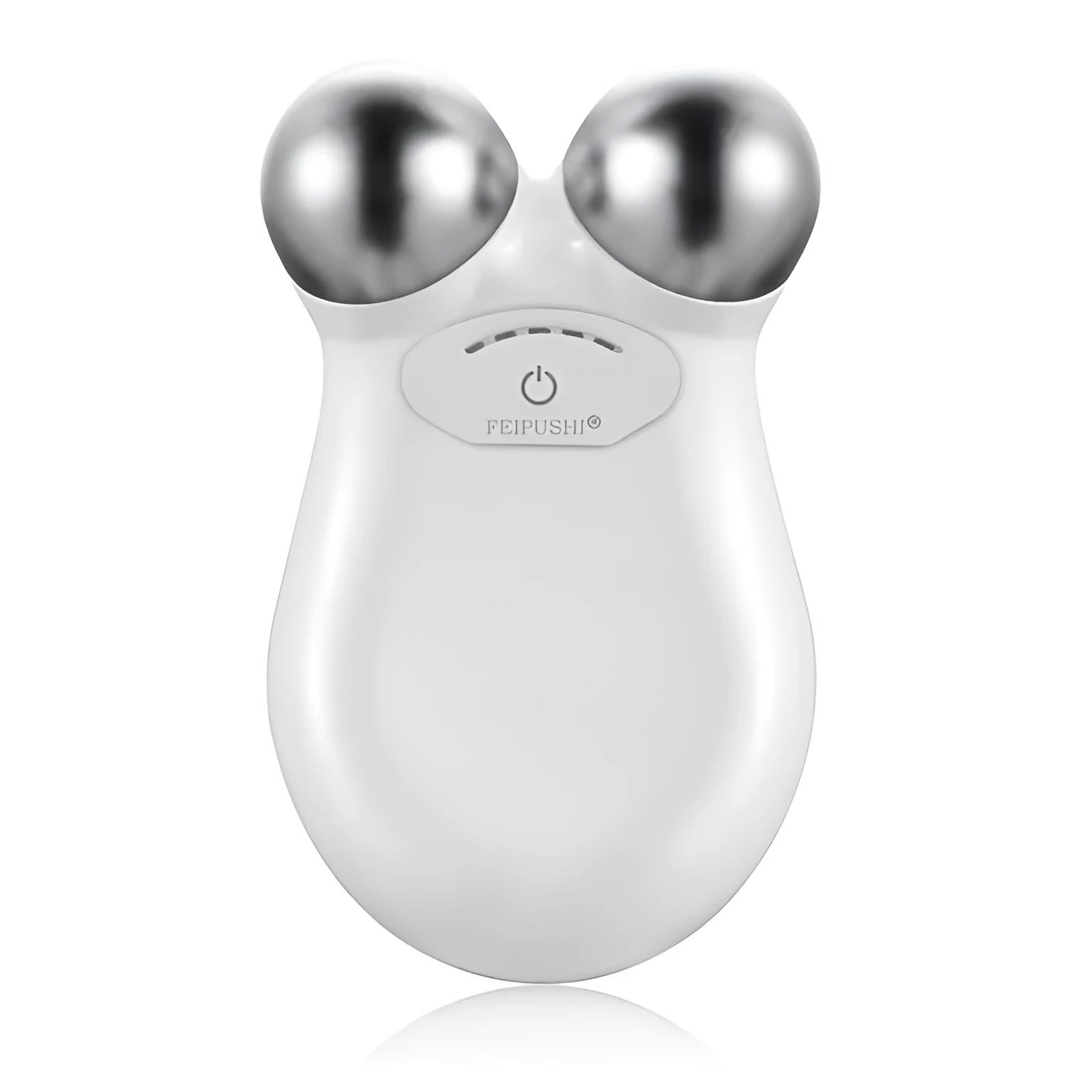 Pink and white micro current facial lifting device measuring 106mm x 65mm x 38mm