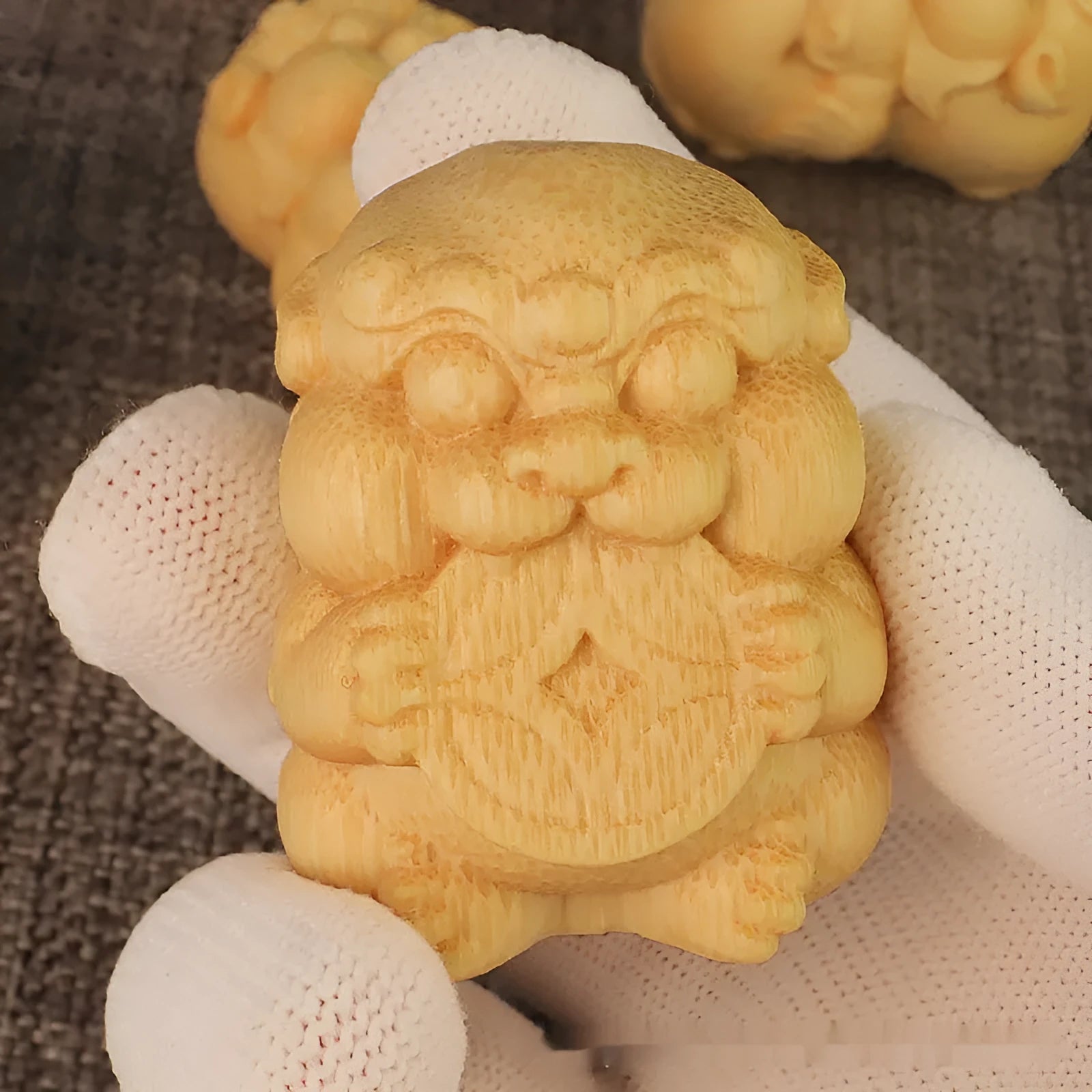 Solid bamboo Take Money carving ornament with 4.5cm height and detailed surface carving