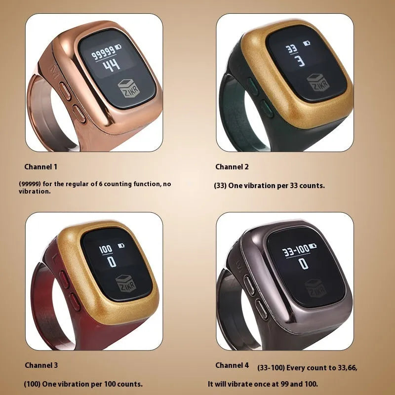 Al-Fatiha electronic digital tasbeeh counter in rose gold colour with digital display