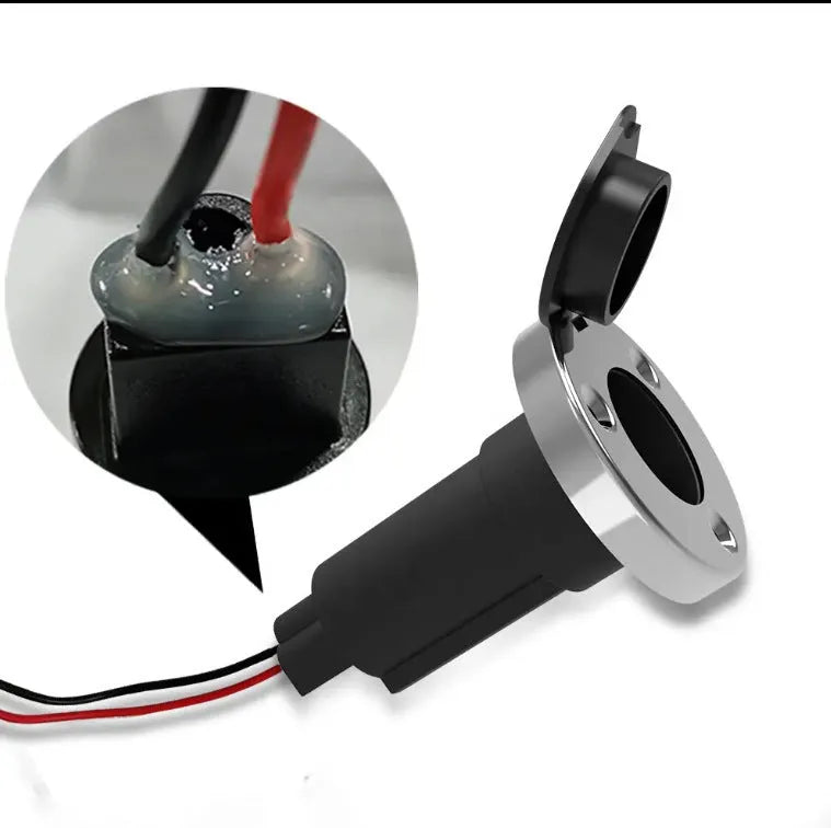 Stainless steel pole and ABS yacht anchor light ring lamp socket with connection wires