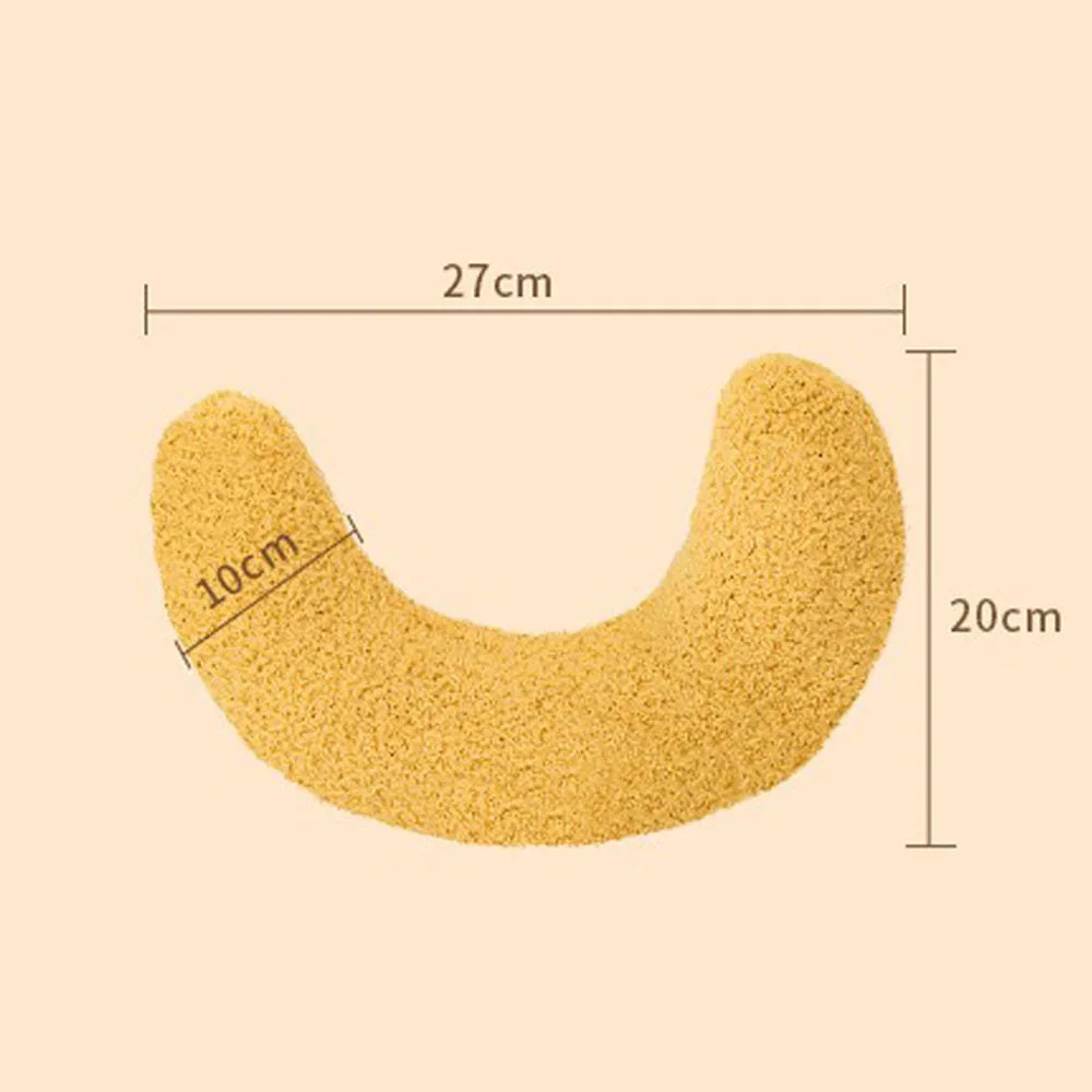 U-shaped blue cat pillow with adjustable white collar for feline cervical support