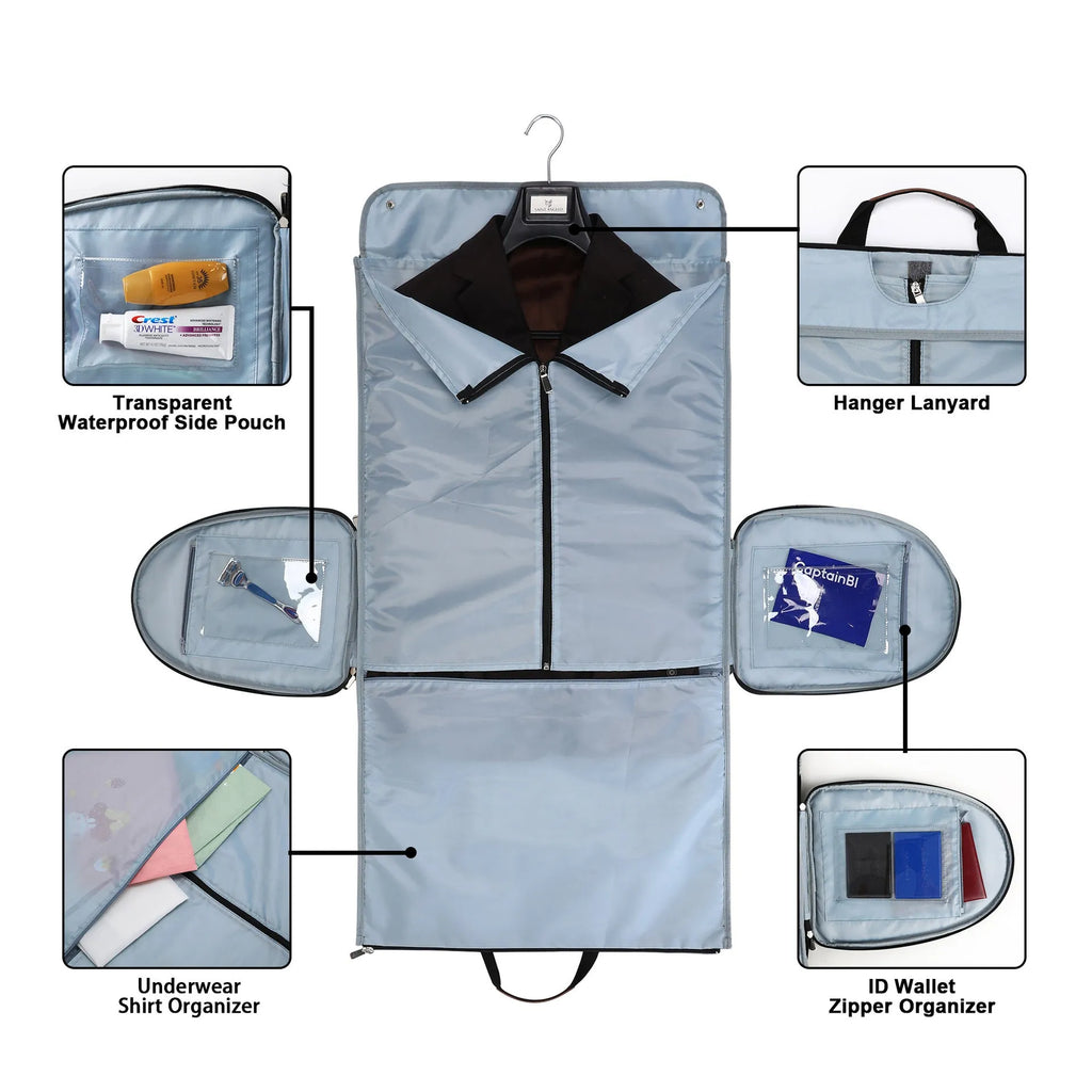 Folding Oxford cloth duffel bag in dark blue, grey, and black colours with 36-55 litre capacity
