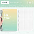 Removable coil gradient notebook with PP cover in green, blue, pink and purple colour options