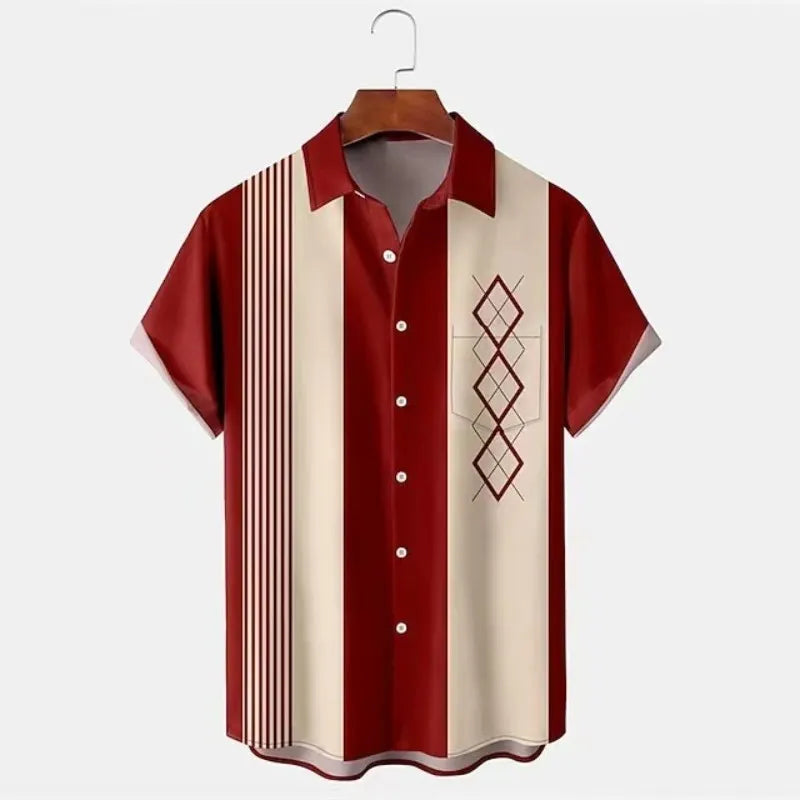 Men's slim fit short sleeve shirt with 3D floral digital printing in various colour options