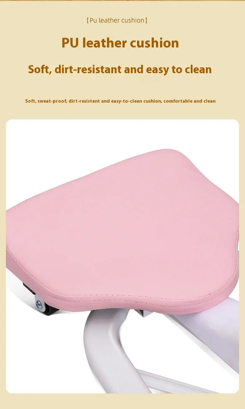 Horse leg opener stretching equipment with steel frame and foam padded straps in pink or blue