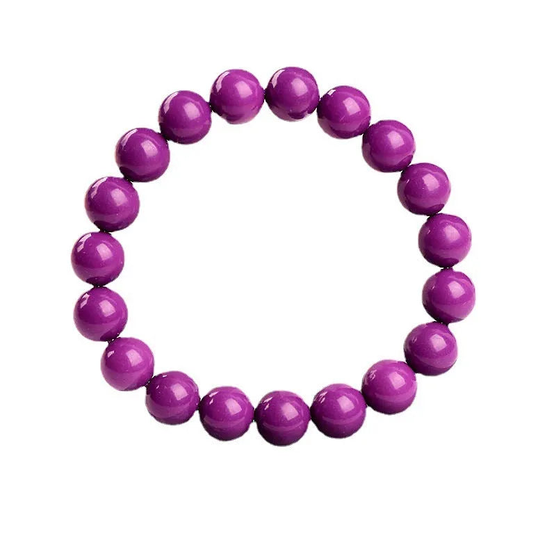 Purple mica crystal bracelet with polished finish showing single circle design in one of three available sizes