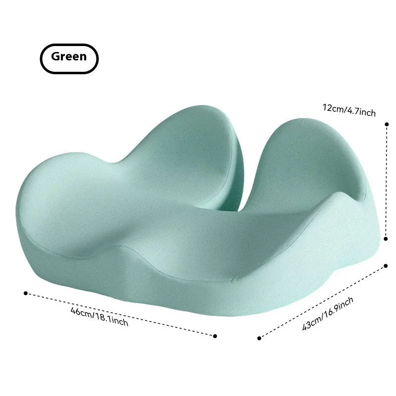 Memory foam office chair cushion in light grey, black or green, 46x43x12cm dimensions