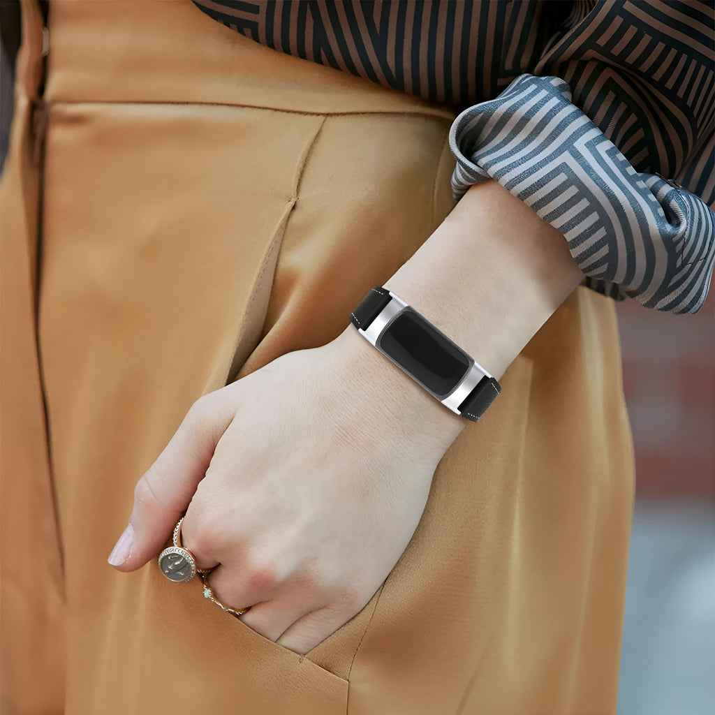 Genuine leather strap for Fitbit Charge 5 and Charge 6 smart watches in multiple colour options