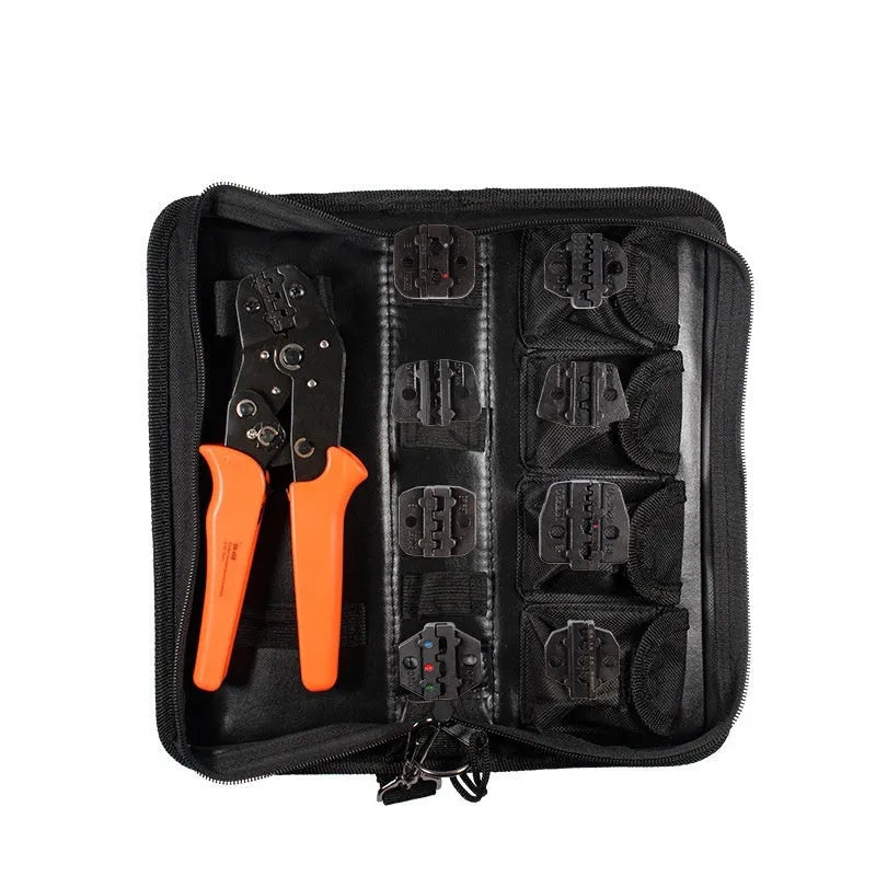 SN-48B portable high carbon steel crimping pliers set with four pairs of pliers and a wire crimper.