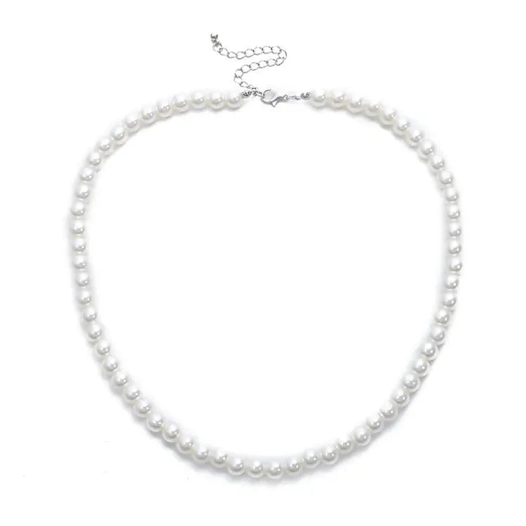 White round alloy pendant necklace for women on a plain background