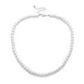 White round alloy pendant necklace for women on a plain background