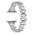 Alloy metal Apple Watch bracelet in silver, black, gold, rose gold and Starlight colours for 38mm to 49mm cases.