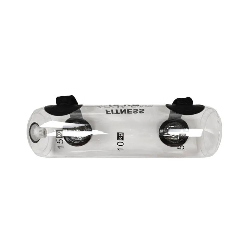Transparent PVC water injection weight bag, an inflatable soft dumbbell for adjustable strength training.