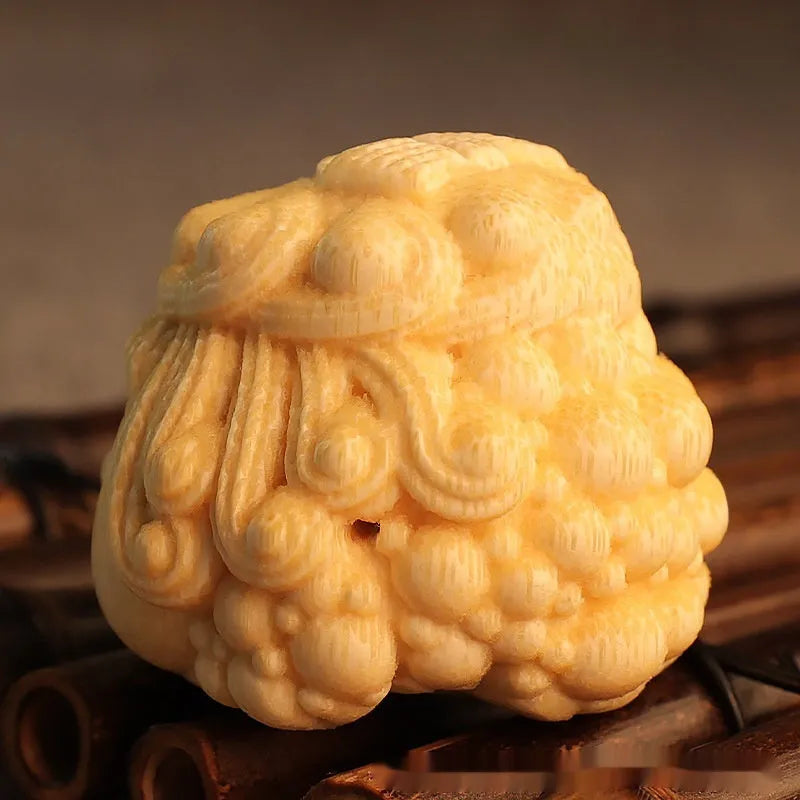 Solid bamboo golden toad princess decorative ornament measuring 5.0 inches in cute style