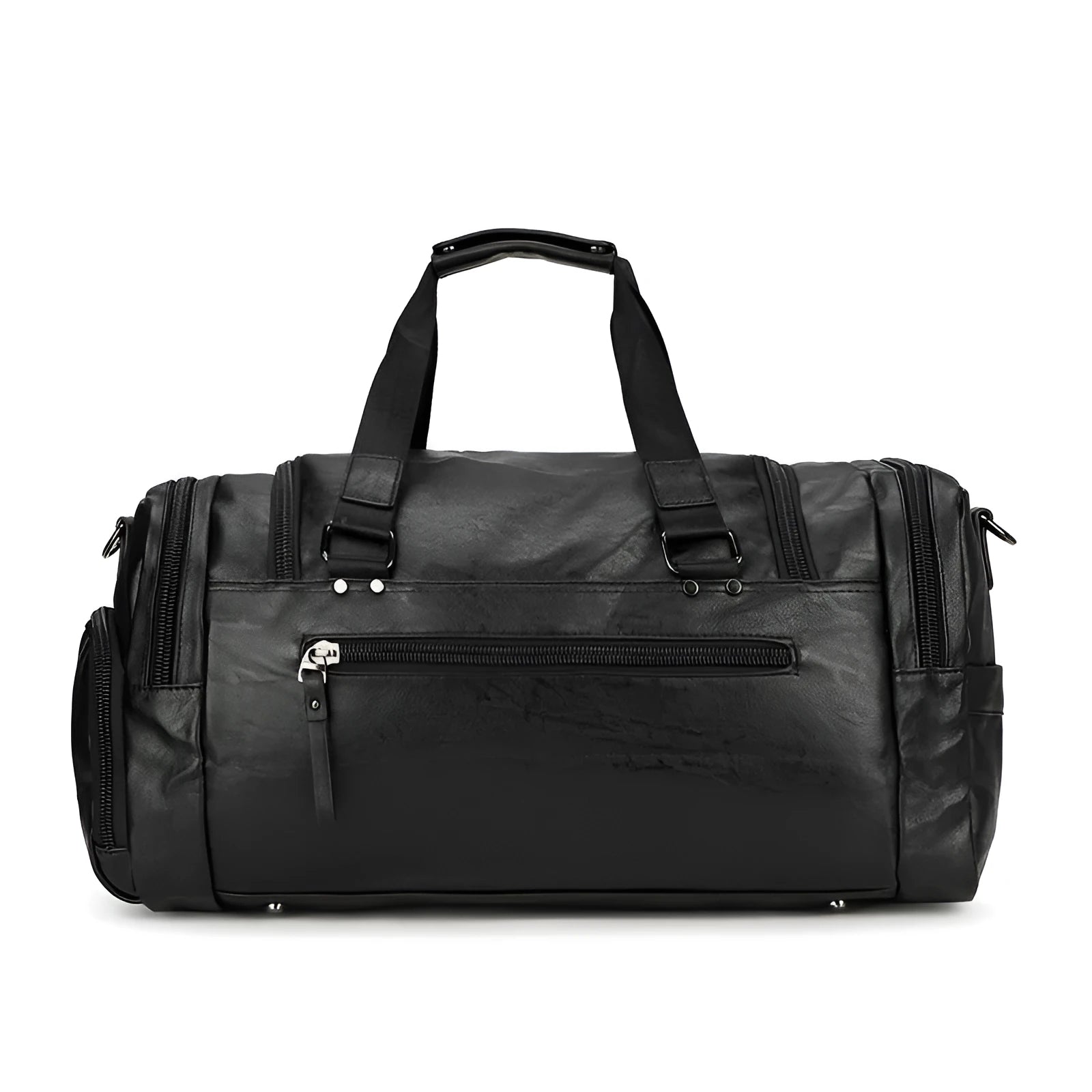 Black large travel shoe bag with separate compartment, dimensions 52cm by 19cm by 27cm.