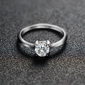 Titanium steel wedding ring with inlaid zircon and geometric pattern, steel colour
