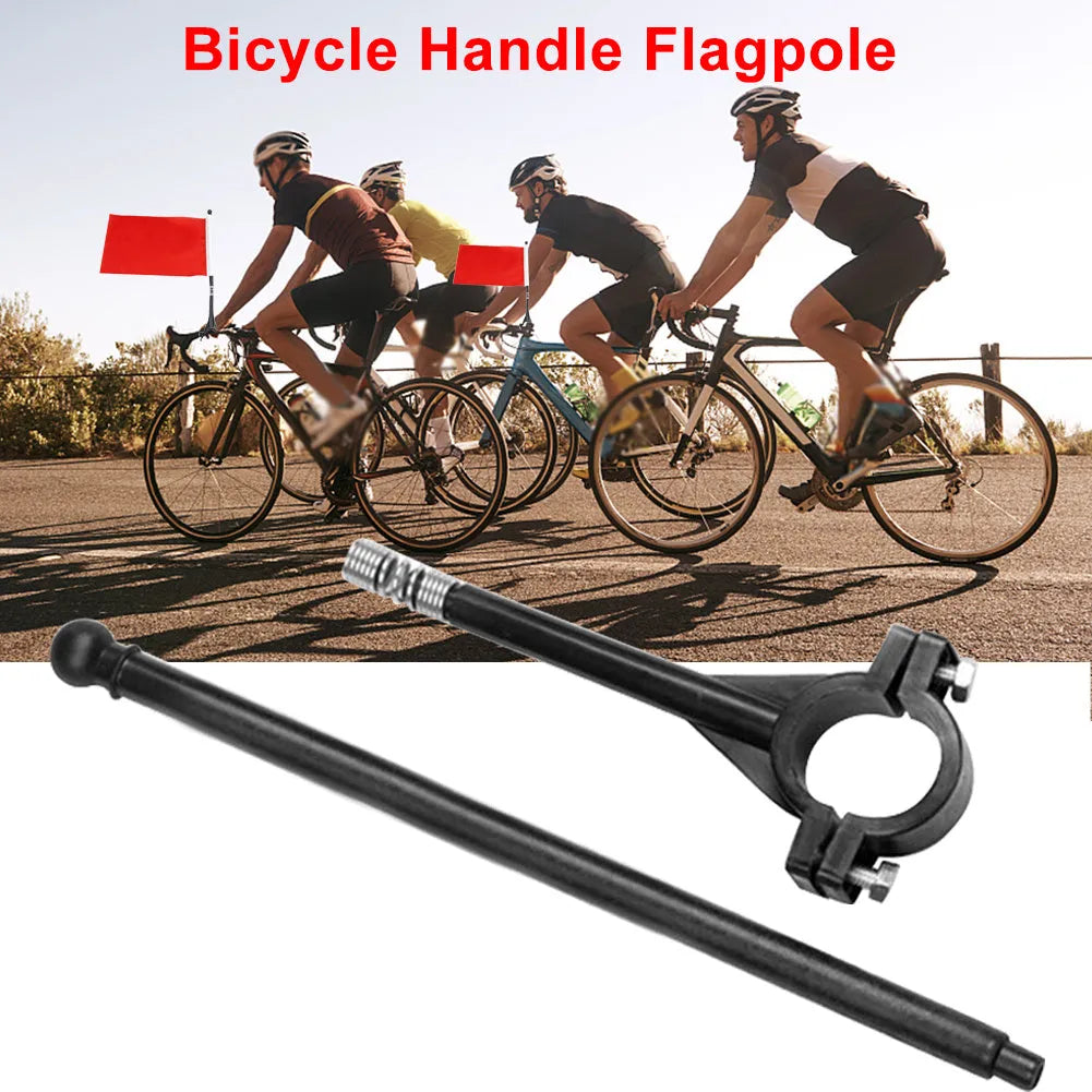 Cycling handlebar flag with polyester square flag on a plastic pole