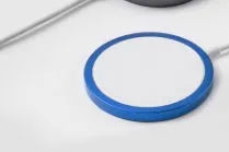 Magsafe magnetic wireless charger for iPhone 12 and 13 series in silver, black, blue, or red colour