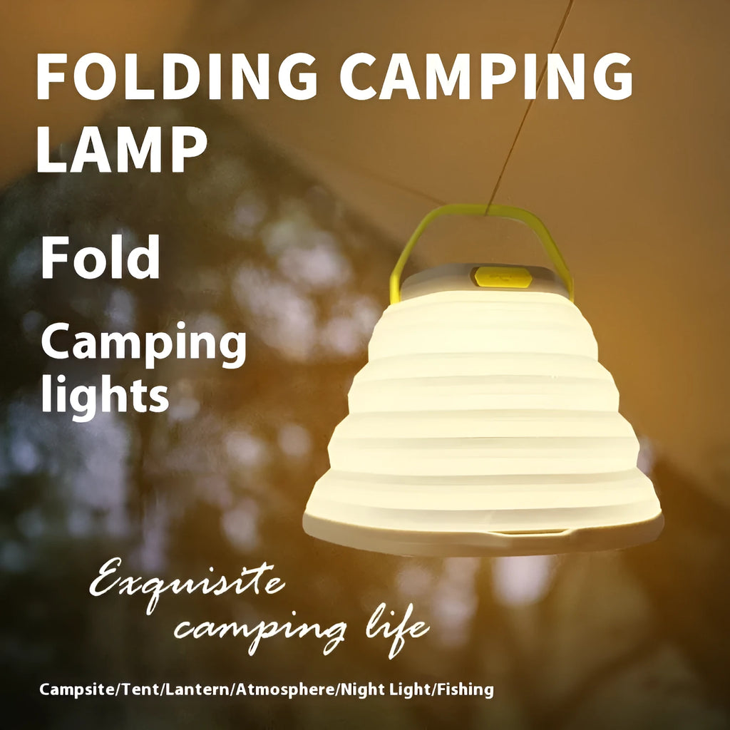 White portable camping lantern with single-key switch for outdoor lighting