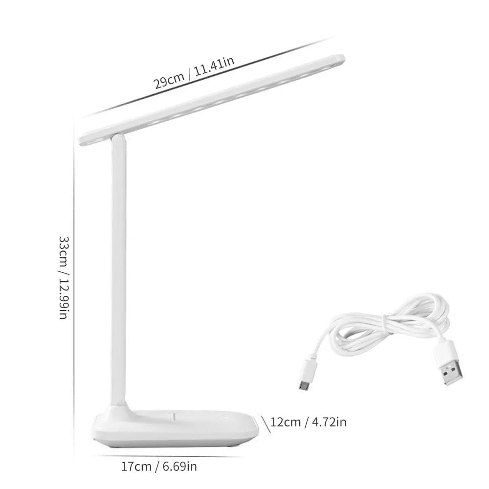 White touch dimming bedside lamp for children's bedroom with USB charging port