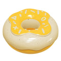 Donut-shaped pink dog chew toy with textured surface for dental cleaning