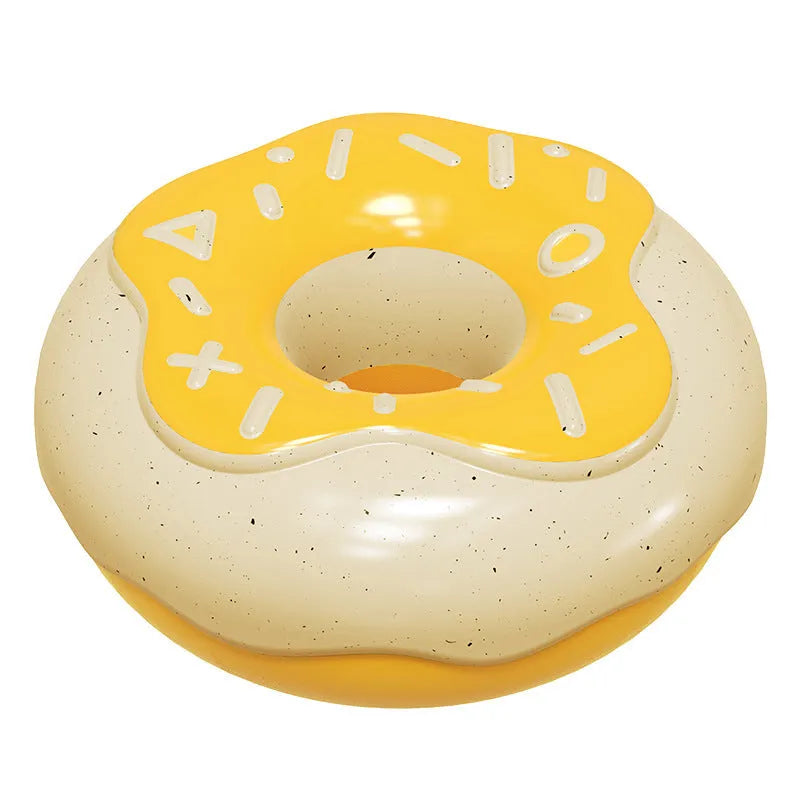 Donut-shaped pink dog chew toy with textured surface for dental cleaning