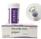 Chlorine dioxide test paper strips in bottle for waste water detection