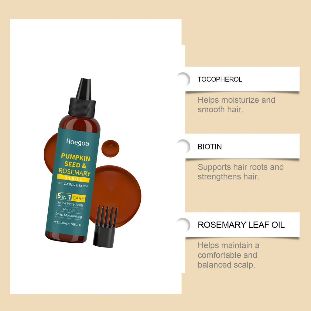 Rosemary hair care essential oil 100ml bottle with pointed applicator and detangling comb