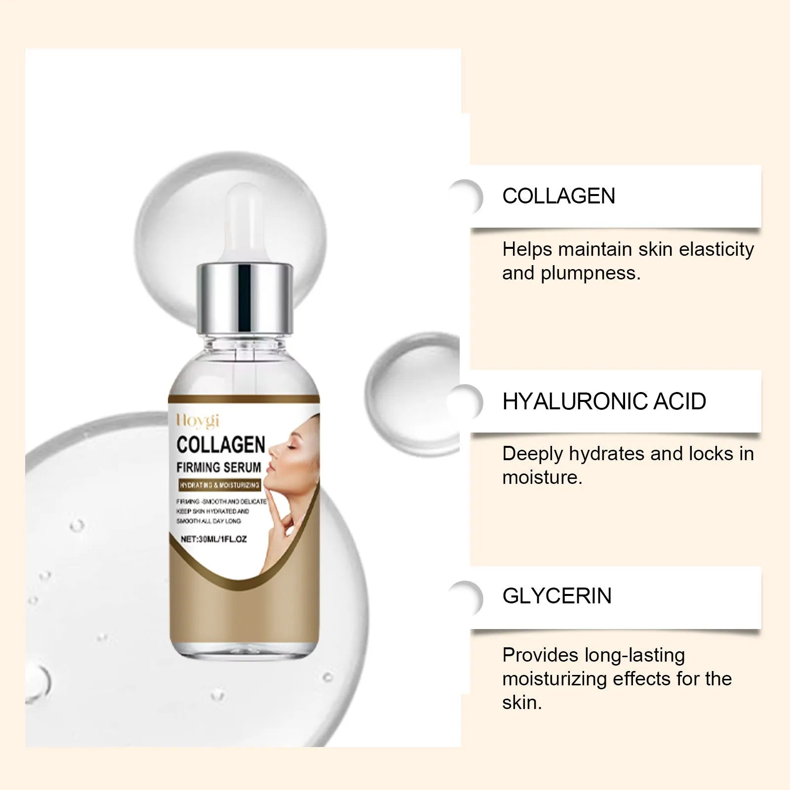 30ml collagen firming care solution serum in compact 2.8cm square packaging
