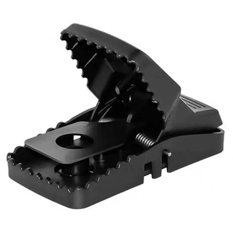 Automatic mouse cage trap with metal and plastic construction showing cage mechanism