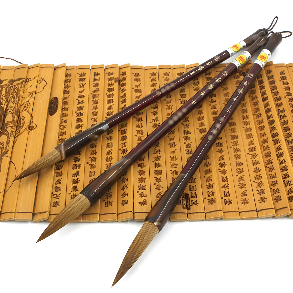 Wolf Hao traditional Chinese writing brush set with three brush sizes for painting