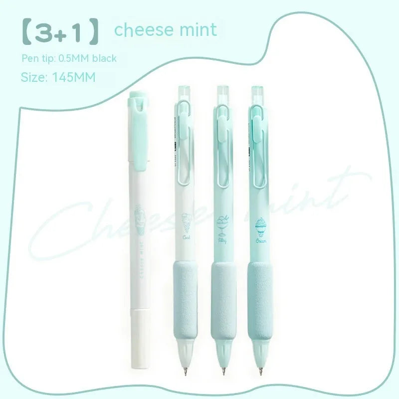 Learning calligraphy pen with double-headed fluorescent sponge press and plastic shell