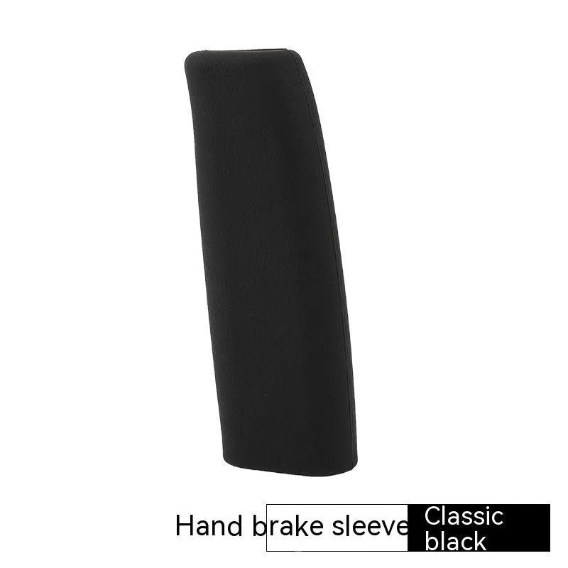 Universal silicone handbrake sleeve in black, grey, beige, red, and blue colour options.