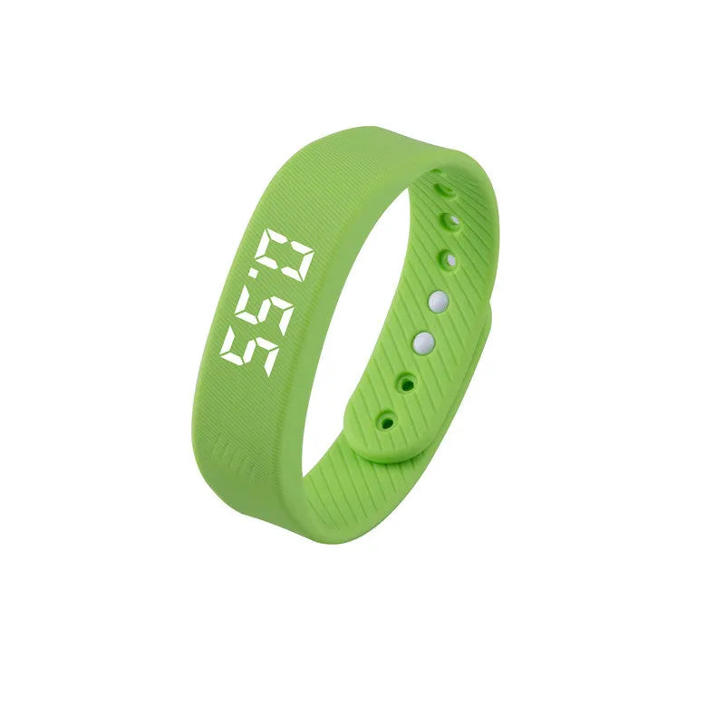 3D smart sports pedometer bracelet with 1.8 inch screen, silicone wristband, black colour