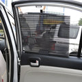 Auto retractable car side window sunshade in nylon net cloth with 3 point fixation, beige colour