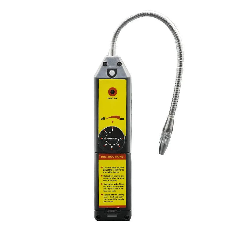 WJL-6000 electronic halogen leak detector with extended 20cm probe for car air conditioning refrigerant leaks.