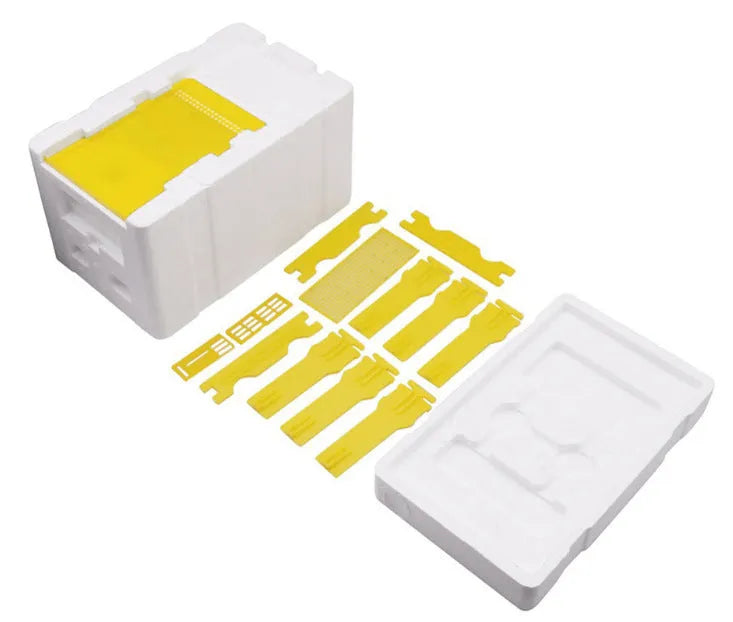 Three white EPS foam mini delivery boxes for bee mating and breeding tool set