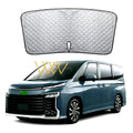 Silver aluminised car windshield sunshade for NOAH XOVY 90 series vehicles