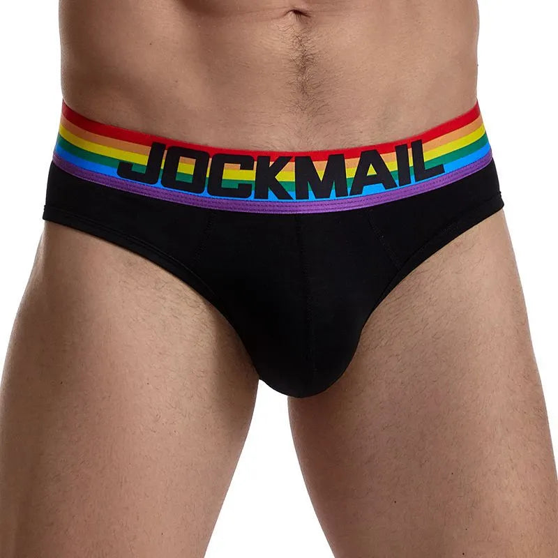 Men's low waist nylon briefs in solid black colour, breathable stretch fabric, available in sizes L to XXL
