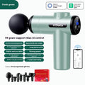 Konka electric mini massage gun with multiple massage head attachments on a gray background.