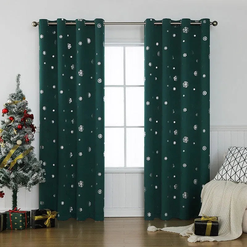 Red polyester shade cloth curtain with lace loop attachment in modern simplicity style