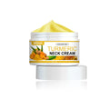 Turmeric neck cream 30g in a compact white container with green lid, hyaluronic acid and retinol formula