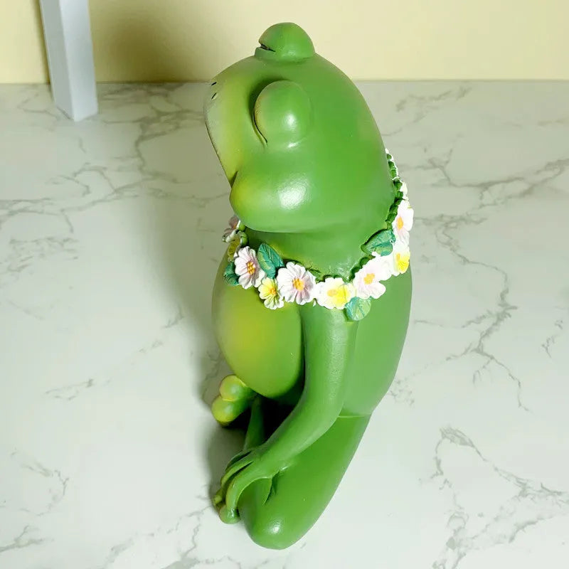 Magic Yoga Frog home decoration in RDW123 colour, made from plastic and resin.
