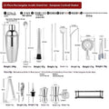 23-piece stainless steel cocktail set with European style bar tools for home bartending