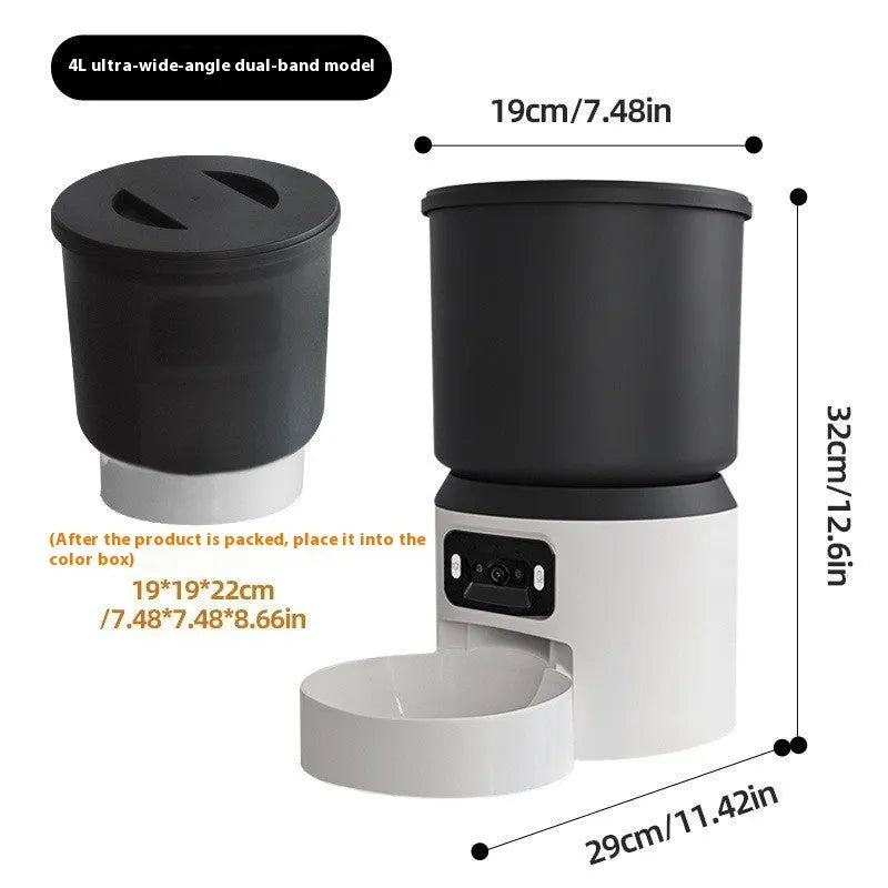 4L smart pet feeder for cats and dogs with choice of plastic or stainless steel bowl