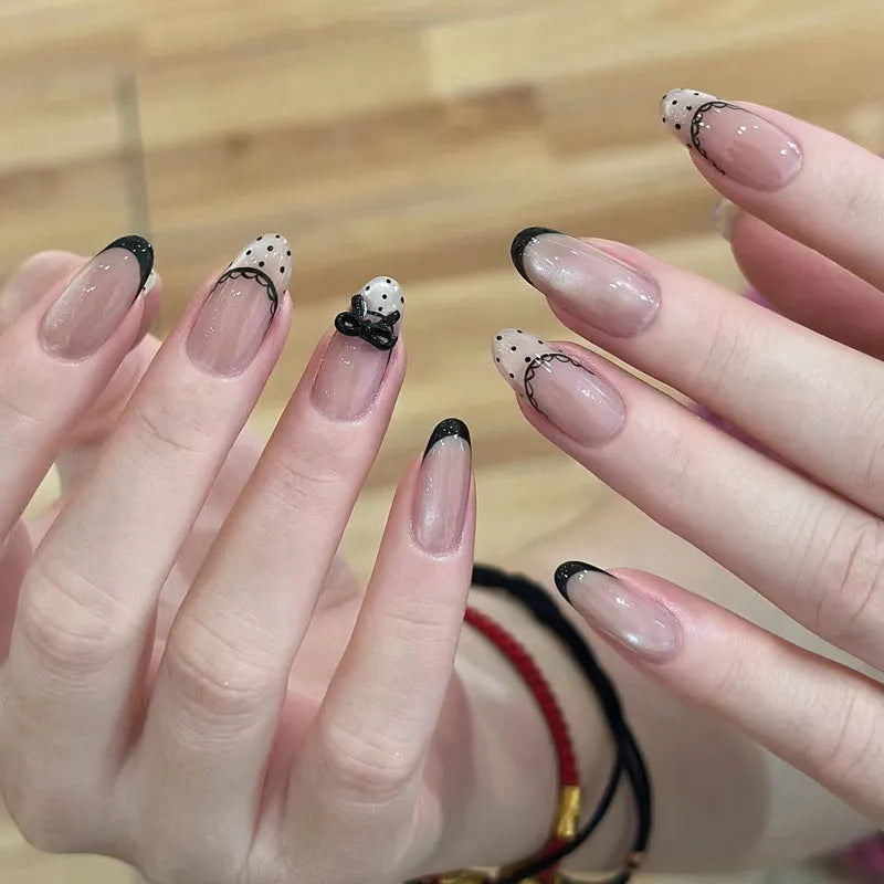 Sweet Girl style press-on false nails with adhesive tabs in a random mix of colours