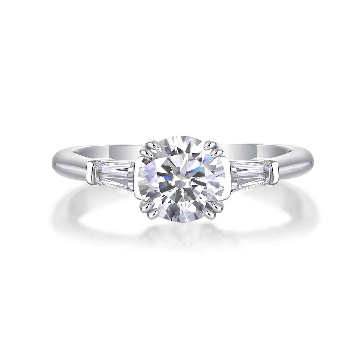 GODDNESS 1-carat moissanite wedding ring set in S925 silver with platinum plating, rose gold finish, gift box