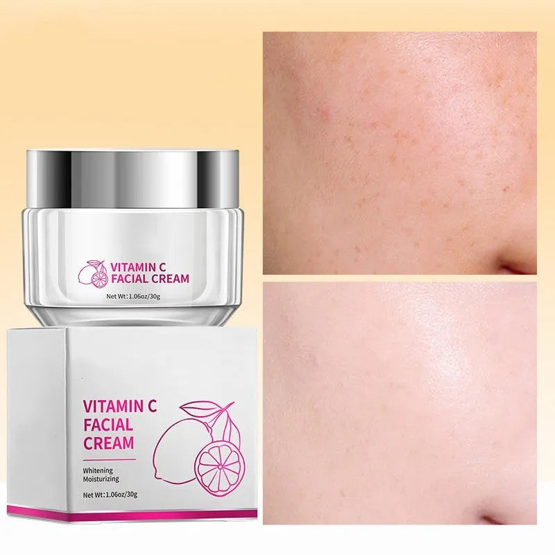 30g Vitamin C face cream in a white 6cm square jar.
