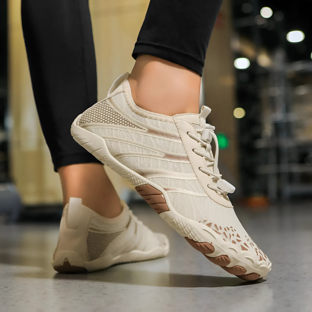 Lycra stretch fabric beach running shoes for men and women in various colours.